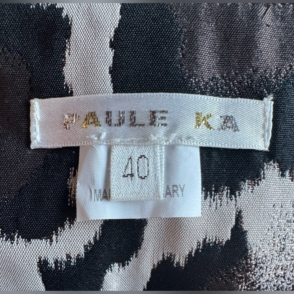 PAULE KA 40 6 Animal Print Belted Lined Dress Designer Leopard Grosgrain Medium - Picture 7 of 12